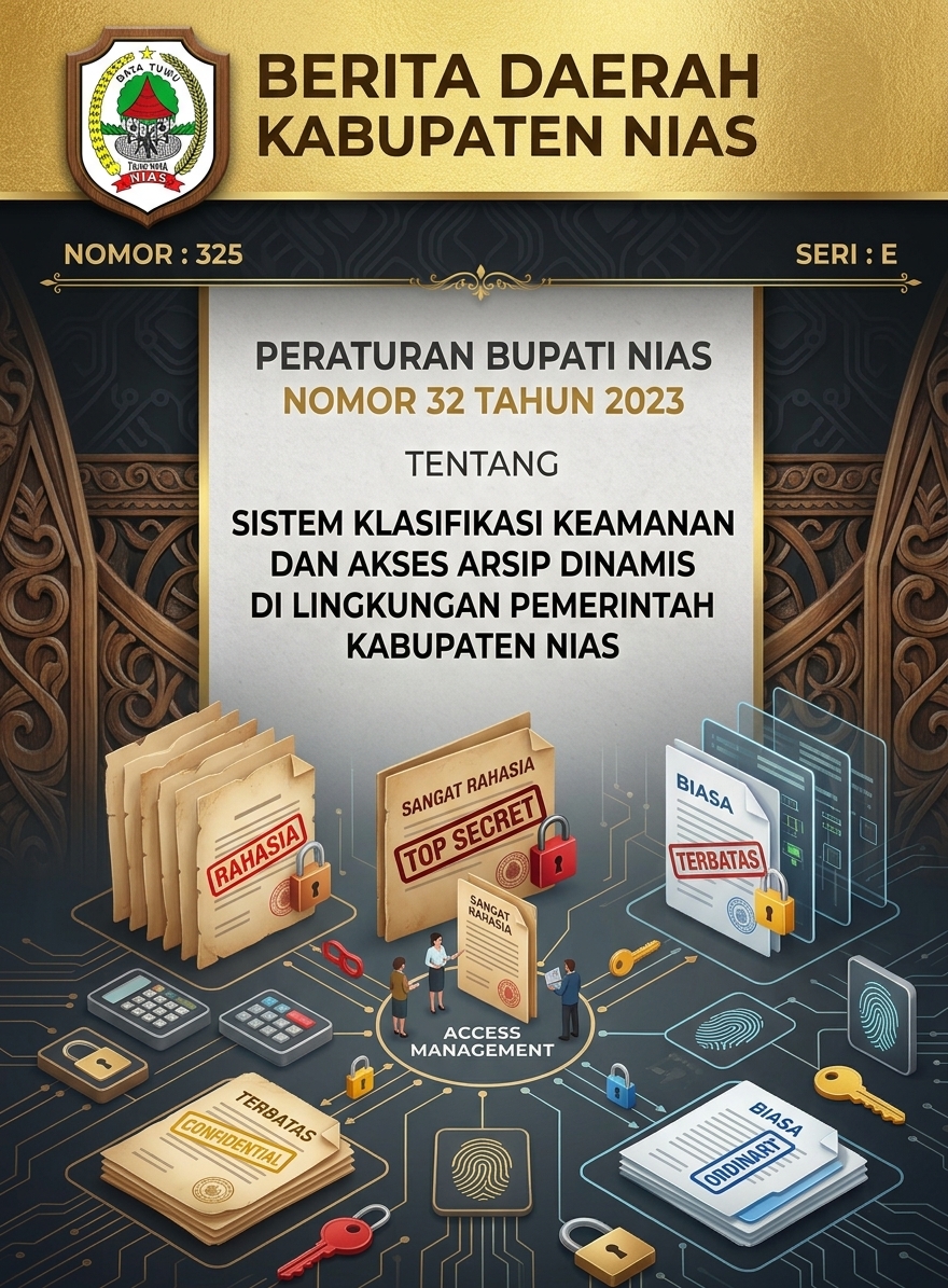 Peraturan Bupati Nias Nomor 32 Tahun 2023 Tentang Sistem Klasifikasi Keamanan Dan Akses Arsip Dinamis Di Lingkungan Pemerintah Kabupaten Nias